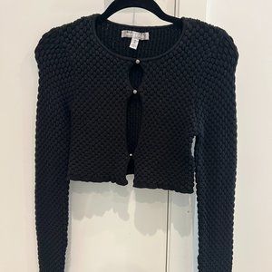 URBAN OUTFITTERS BLACK LONG SLEEVE CROP TOP
